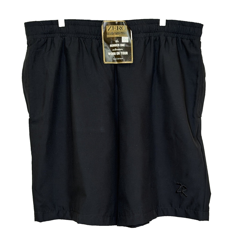 Zero Restriction Microlite Golf Shorts Sz Large Black Gore-tex Elastic Waist NEW